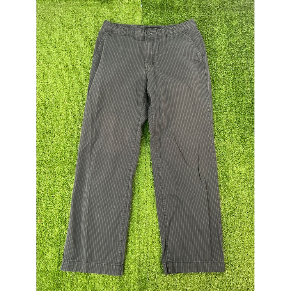 Tommy Hilfiger Mens Pinstripe Chino Pants Grey 32x30 Flat Front Slacks